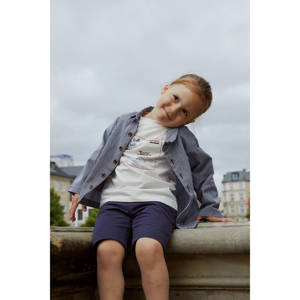 Køb COPENHAGEN COLORS Navy Stripe Striped Twill Jakke m. Lommer