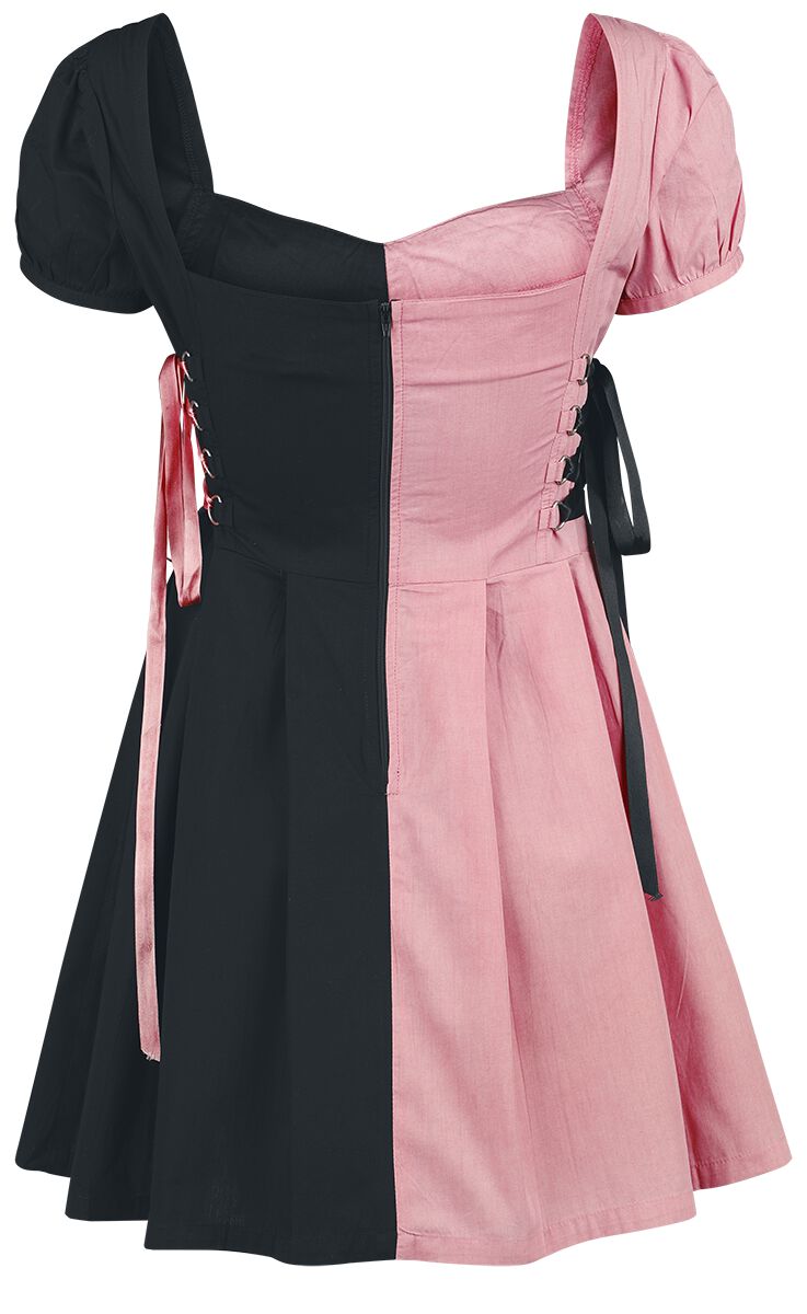 Contrast Dress with Lacing | Gothicana by EMP Robe courte