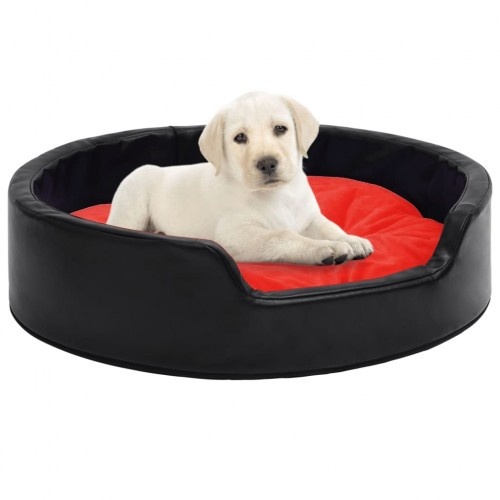 Cama VidaXL preta e vermelha com almofada para cães e gatos