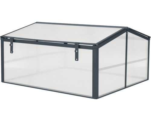 Kweekbak, kasdek inclusief 4 mm polycarbonaat, 87 x 87 x 46 cm, antraciet