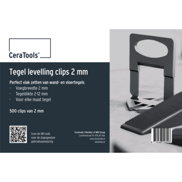 CeraTools levelling clips 2 mm 500 stuks