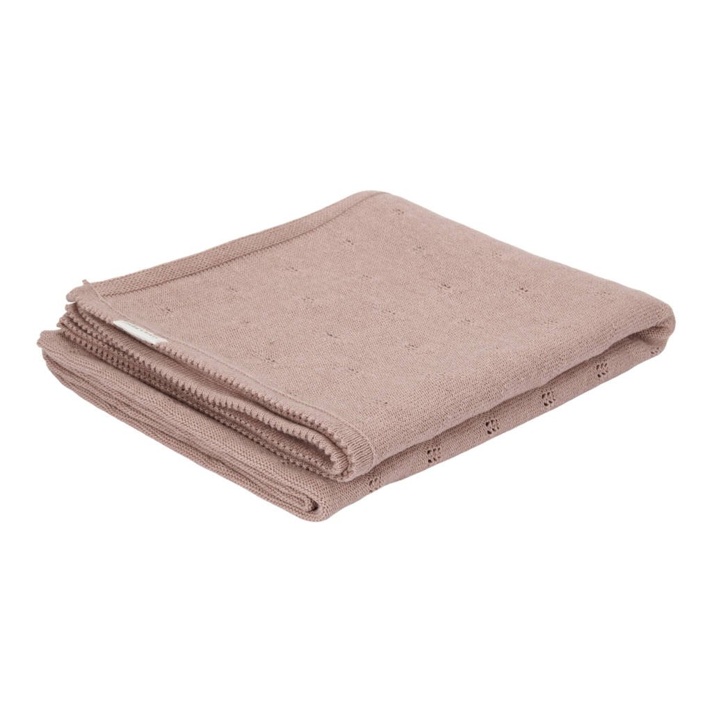 gebreide ledikantdeken Pure Pink Blush