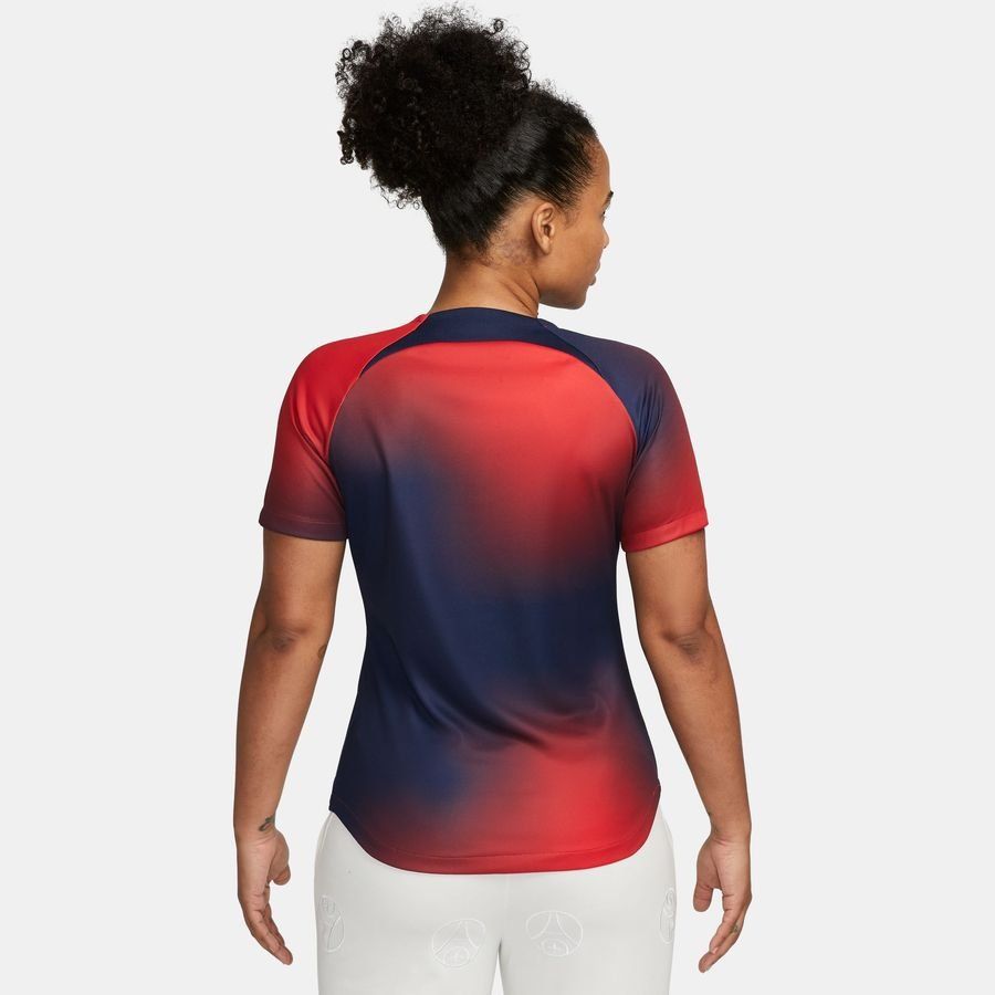 Paris Saint-Germain T-shirt d'Entraînement Dri-FIT Avant-Match - Bleu Marine/Rouge/Blanc Femme