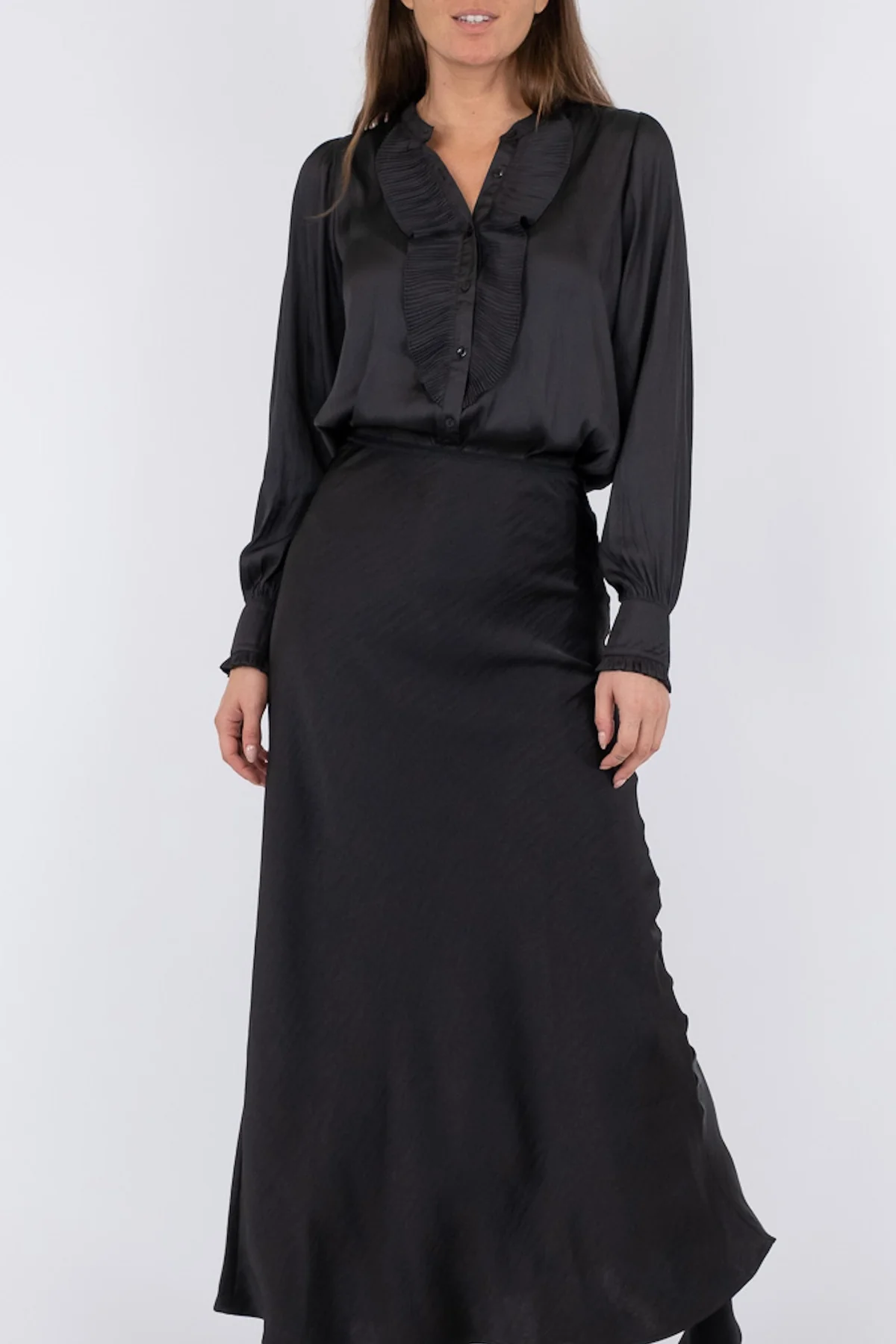 Neo Noir Vicky Heavy Sateen Skirt black