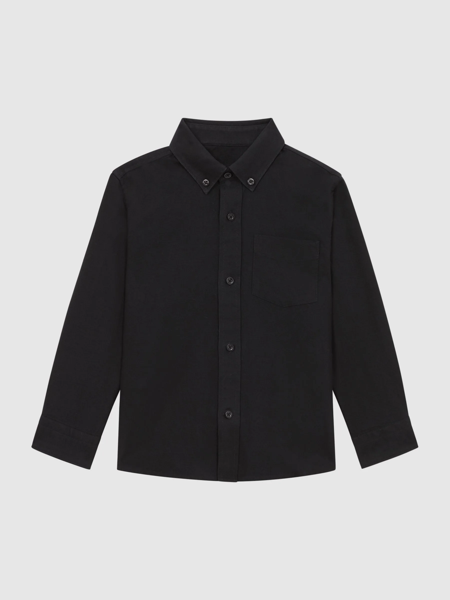 Zwart - Reiss Greenwich Oxford overhemd met knopen