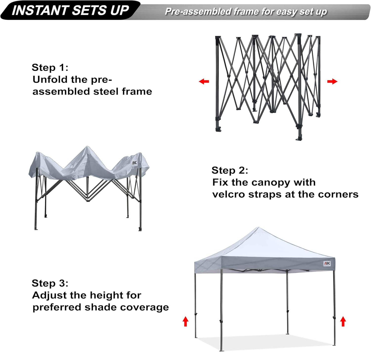 ABCCANOPY Pavillon WASSERDICHT Flatpavillon Pop-up Gartenzelt Festzelt