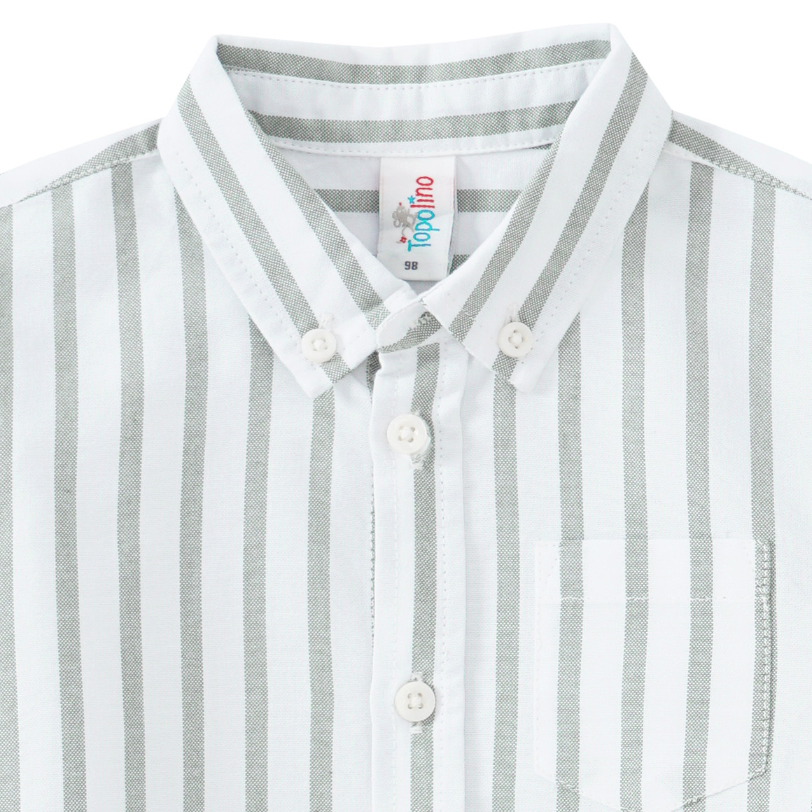 Topolino Jungen Hemd mit Streifen oliv / weiss