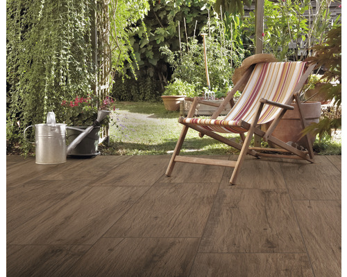 FLAIRSTONE porseleinen terrastegel Legno Passione Caramel gerectificeerde rand 120 x 40 x 2 cm