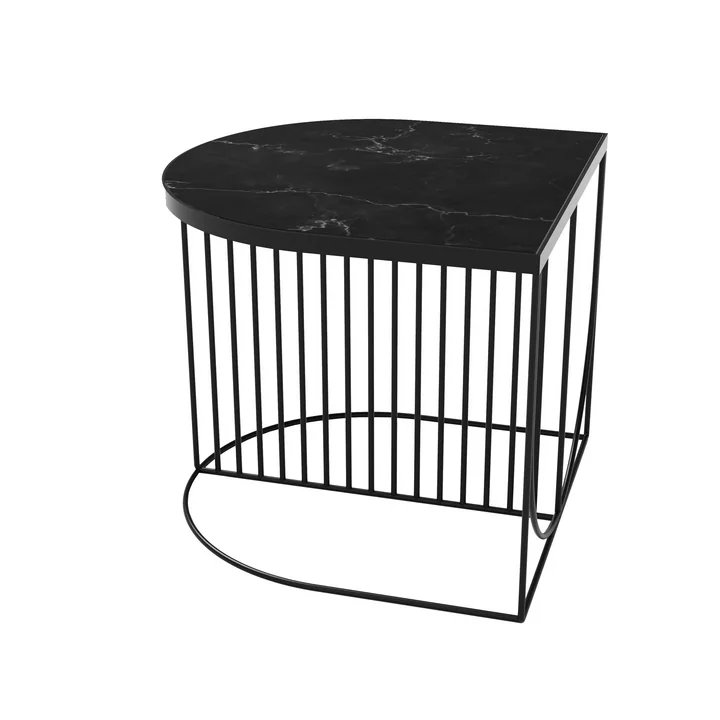 AYTM - Sino Couchtisch, 50 x 50 cm, schwarz / Marmor schwarz