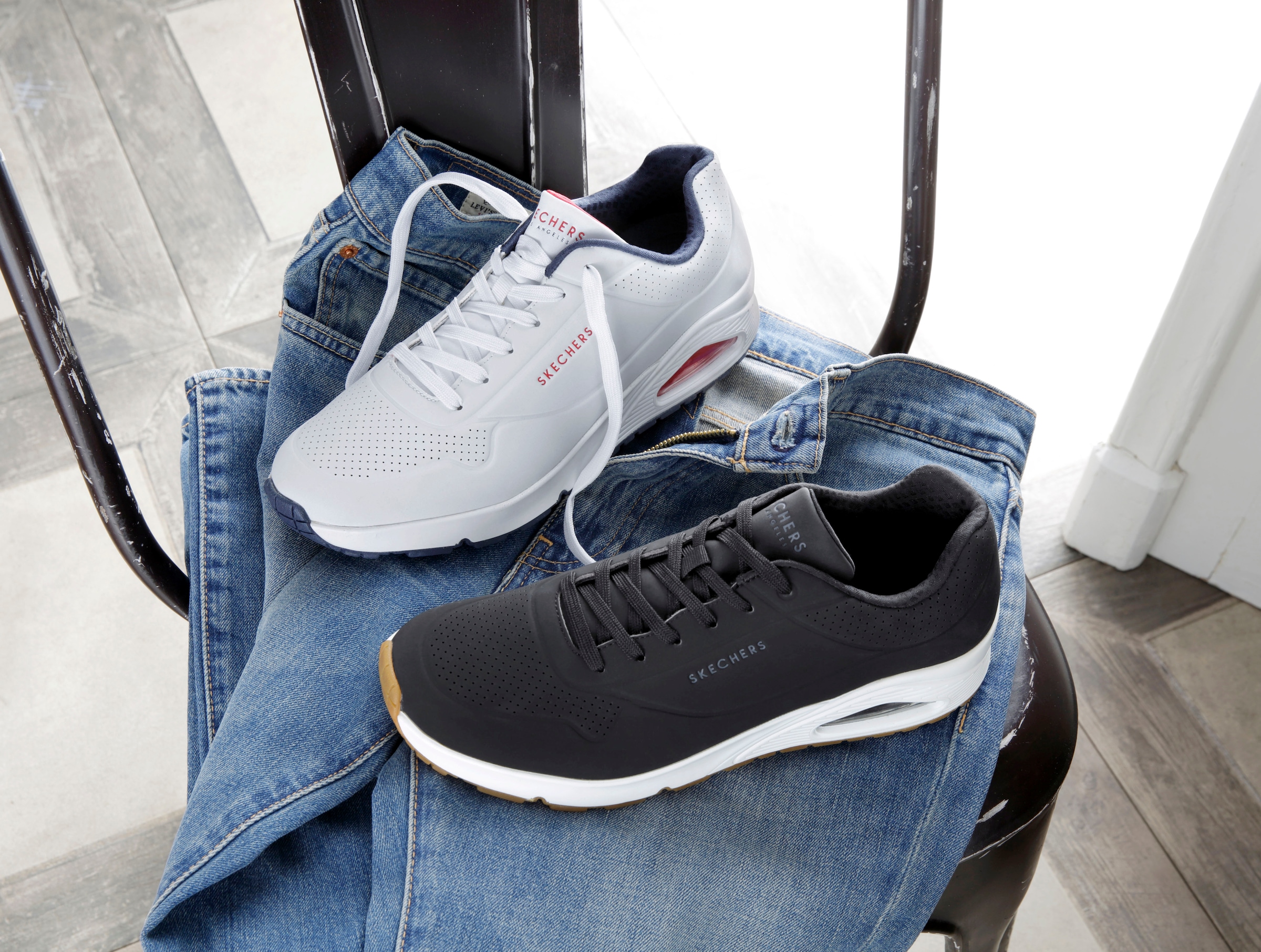 Skechers Sneaker »Uno - Stand on Air«  , Freizeitschuh, Halbschuh, Schnürschuh mit extra Dämpfung
