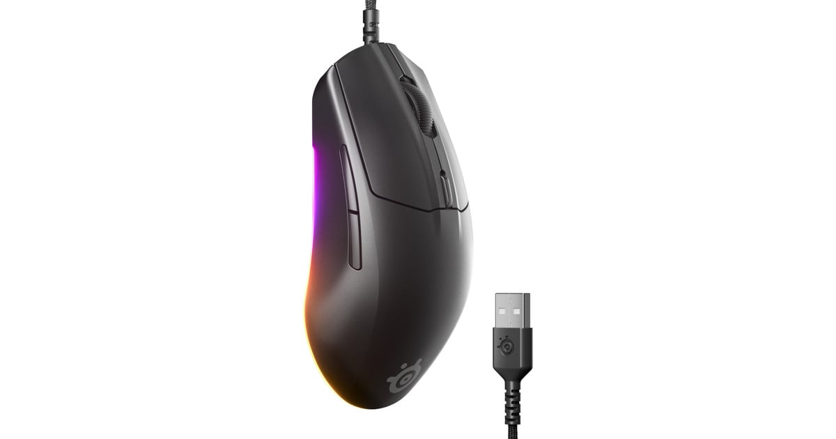 SteelSeriesRival 3 Gen 2 gaming muis  (Zwart, 8.500 dpi, RGB leds)