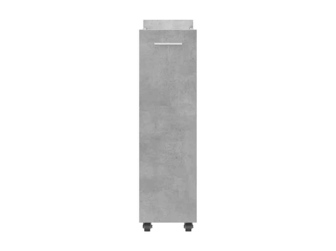 Armoire avec roues gris béton 60x22x79 cm bois d'ingénierie