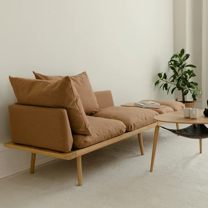 Umage - Lounge Around 3-Sitzer Sofa, Eiche dunkel / sugar brown