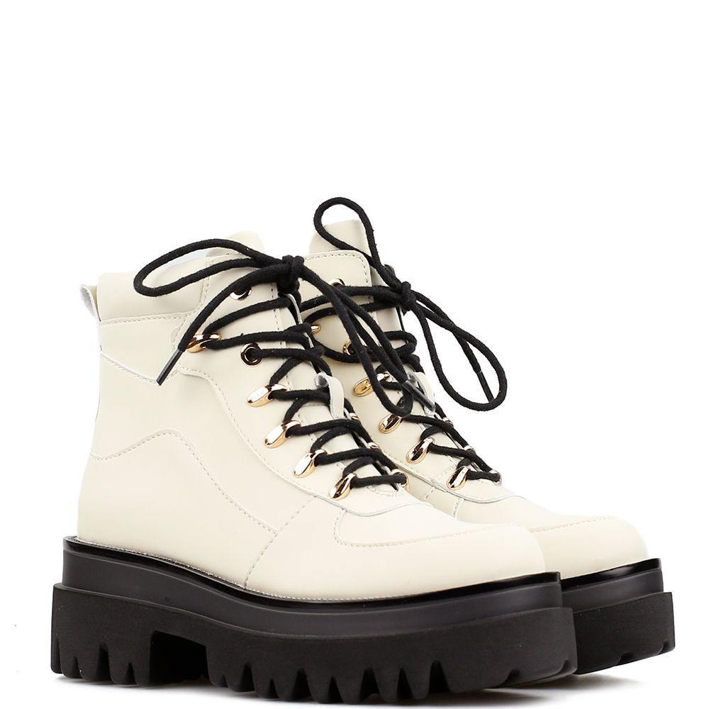 Vegan veterboots laag Creme