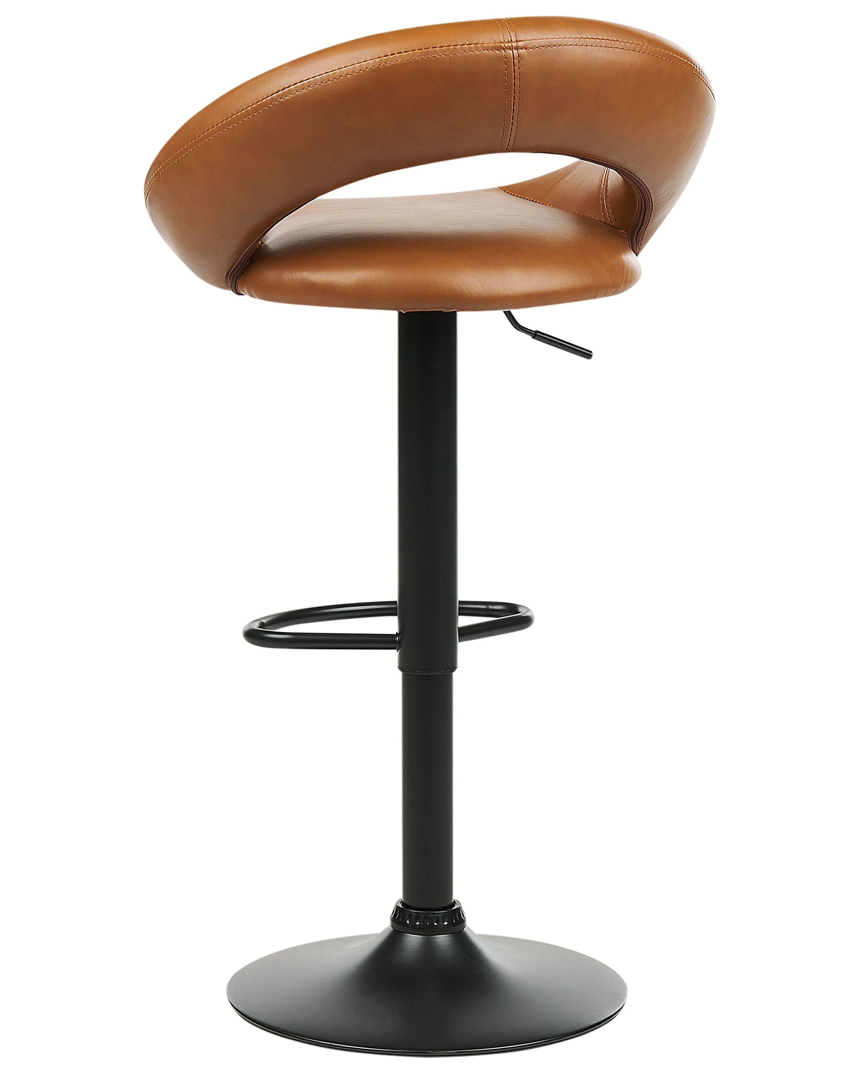 Set van 2 barstoelen PEORIA Kunstleer draaibaar Goudbruin