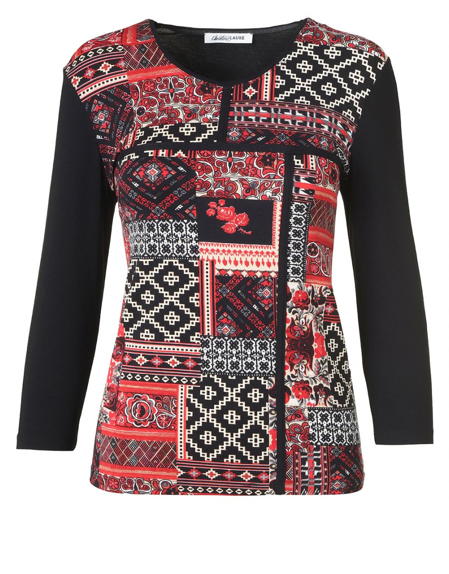 Top patchwork bordeaux