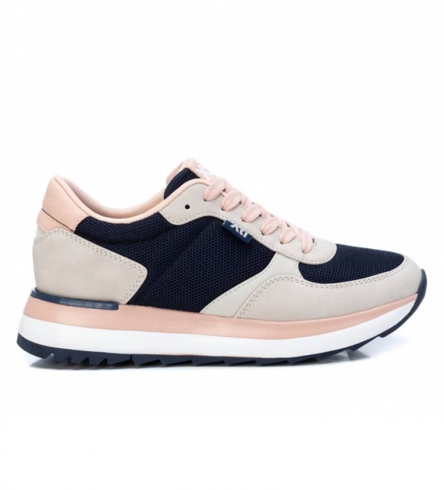 Tênis Xti 043436 bege, azul, rosa