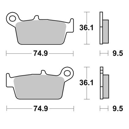 Plaquettes de freins SBS 604SI Sinter Métal Fritté Racing arrière