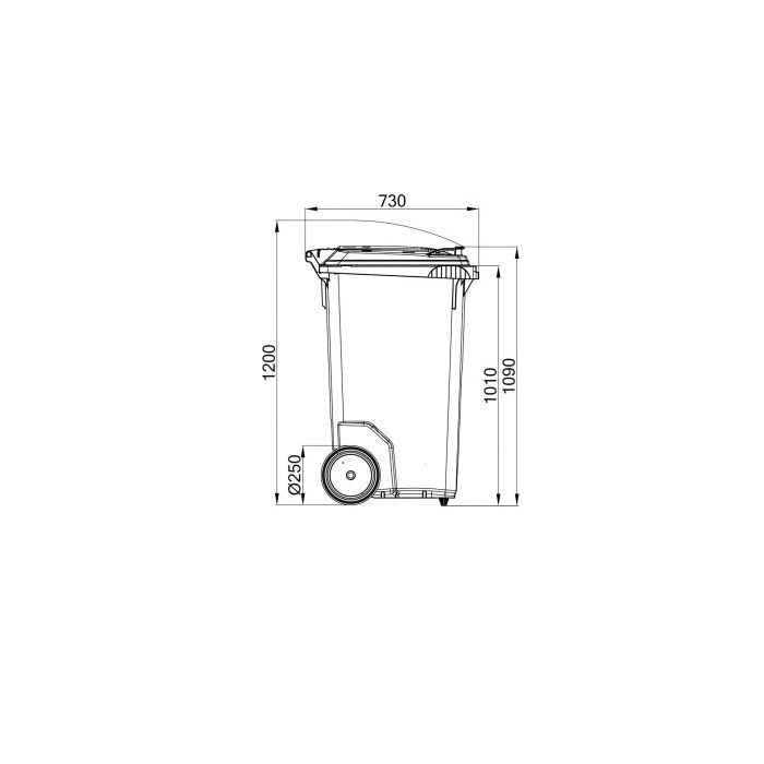 Afvalcontainer 240 liter grijs op 3 wielen - super wendbaar (6097143462424)