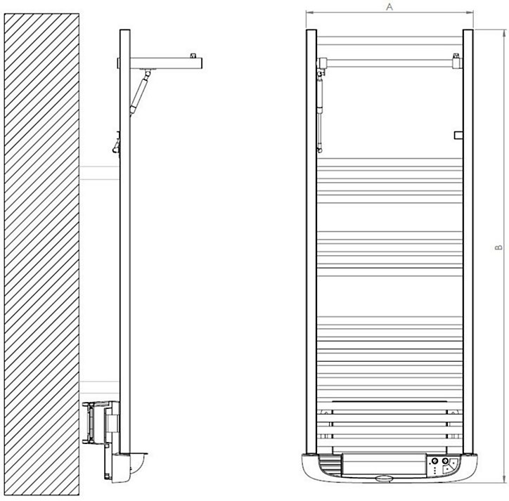 Sèche-serviettes électrique à inertie fluide Deltacalor Flexo blanc 750W + soufflerie 1000W