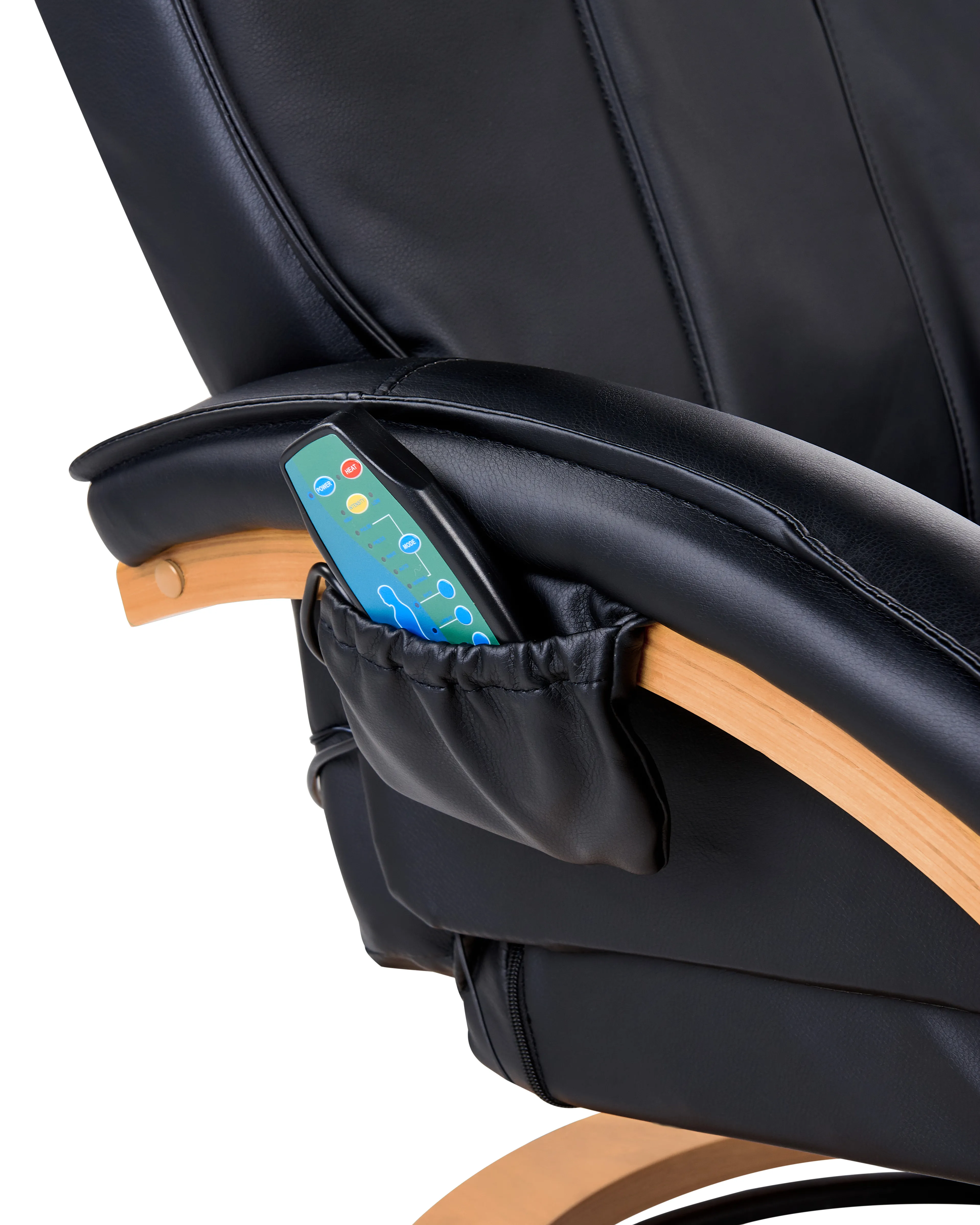 Massagestoel MAJESTIC met voetenbank Kunstleer Zwart