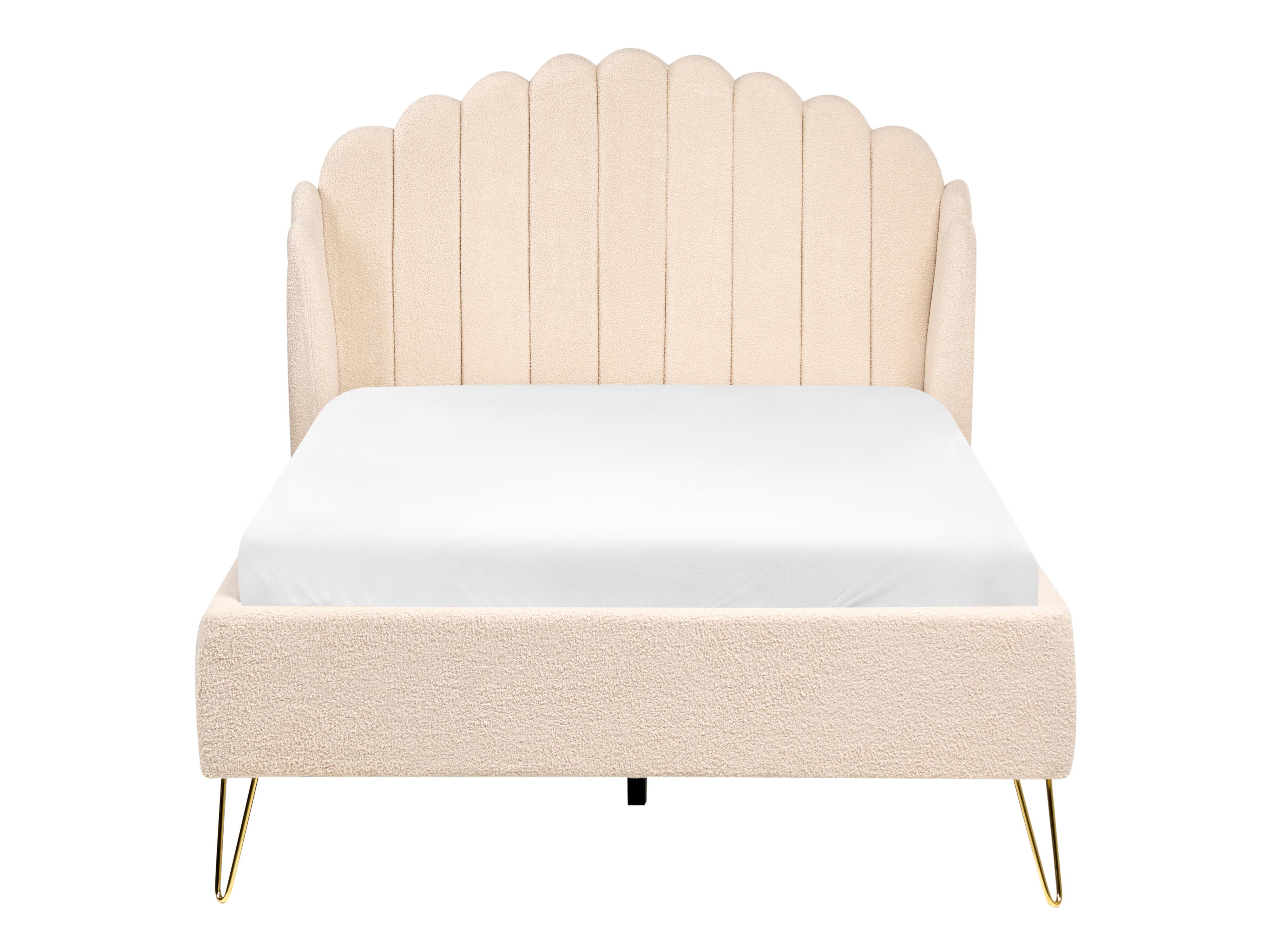 Bed Bouclé AMBILLOU 120 x 200 cm Beige