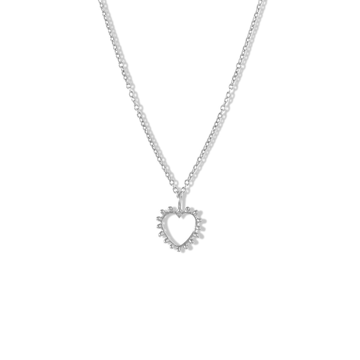 Collier Coeur perlé en Argent, Aura