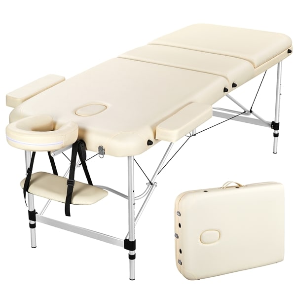 Yaheetech Massageliege 3 Zonen Massagetisch Massagebank Massagebett Kosmetikliege klappbar höhenverstellbare Aluminiumfüße bis 250kg belastbar