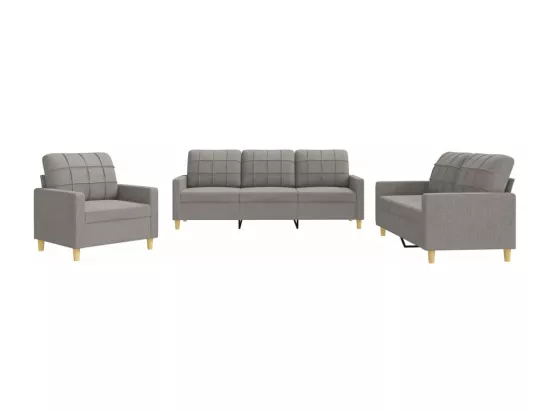 Ensemble de canapés 3 pièces avec coussins Taupe Tissu
