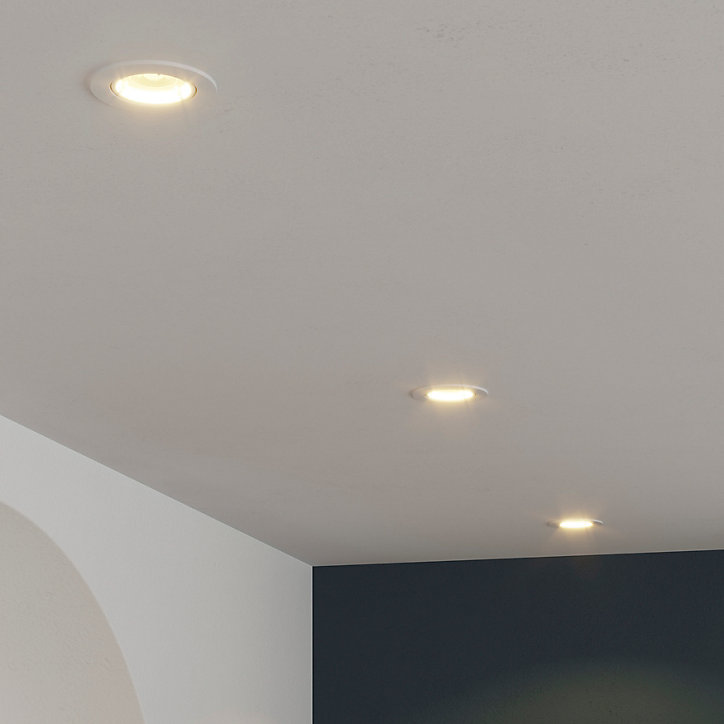 3 spots encastrables Salk GU10 blanc chaud IP20 450lm 4.9W Ø8.5xH.9.4cm blanc GoodHome