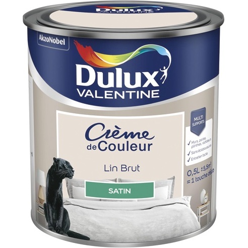 Peinture 0.5 L Crème de Couleur Satin - Lin Brut