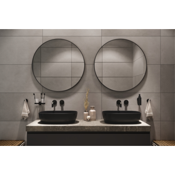 Haceka badkamerspiegel Deco mat zwart Ø 80 cm rond