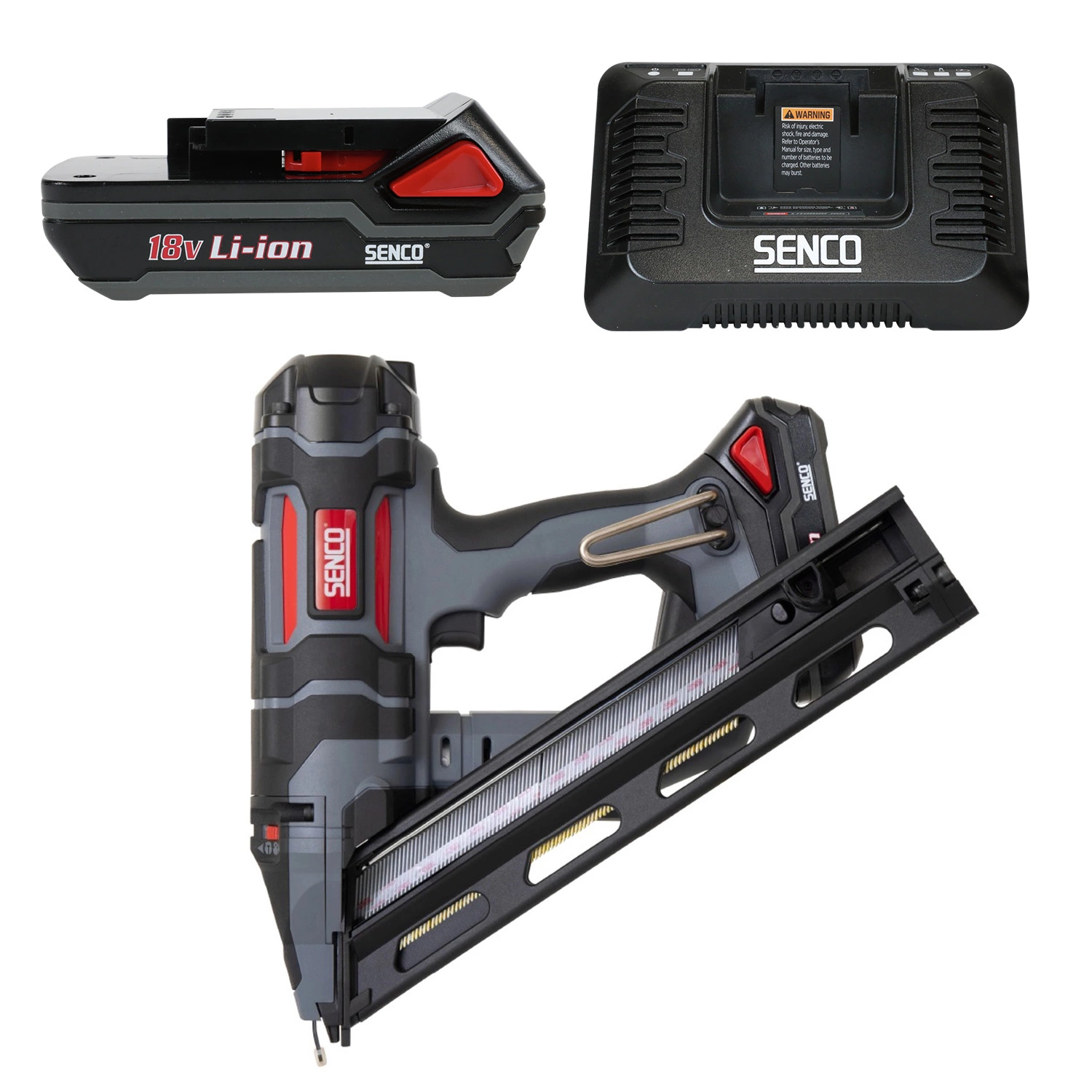 Senco Fusion F-15XP 18V Li-Ion accu DA spijker tacker set (1x 1,5Ah) - 32-65 mm