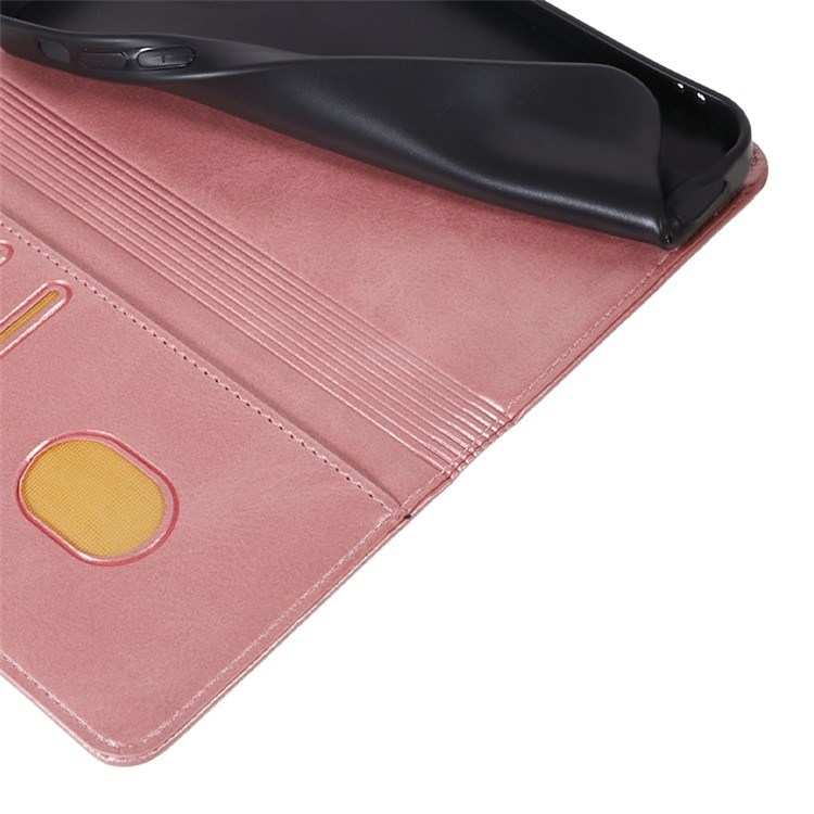 iPhone 16e Leder Tasche Flip Cover mit Kartenfächer im Vintage Look - Roségold