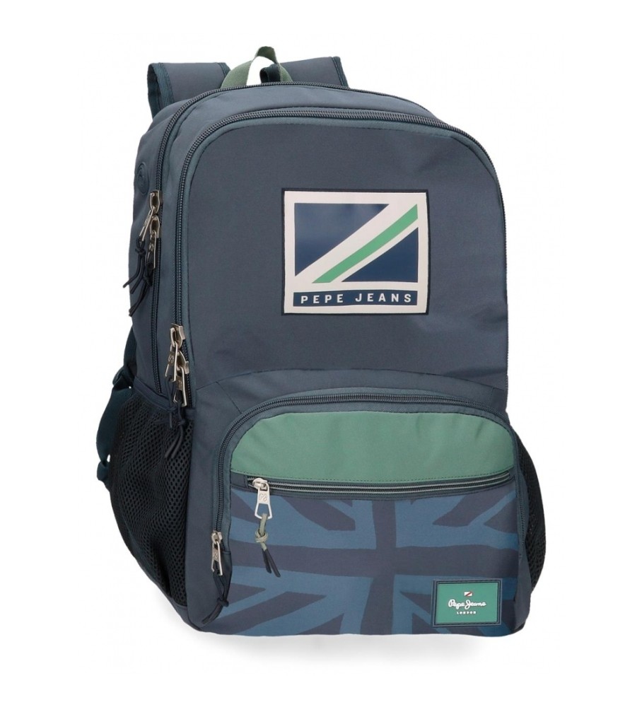 Pepe Jeans Mochila Pepe Jeans Tom 46cm dos compartimentos azul grisceo
