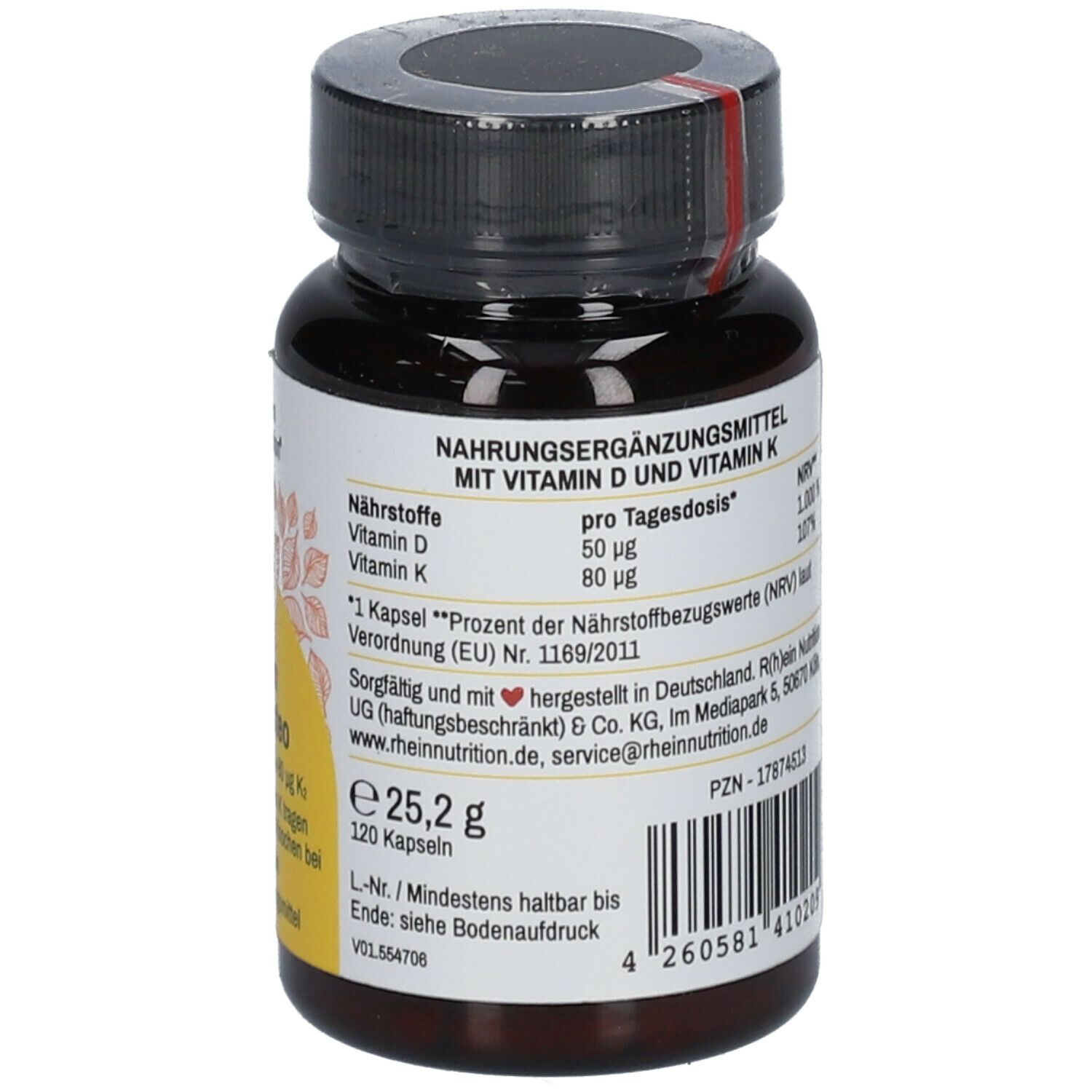 R(h)ein Nutrition Vitamin D3 + K2 Osteo 2.000 I.E. Vitamin D3 + 80 µg Vitamin K2