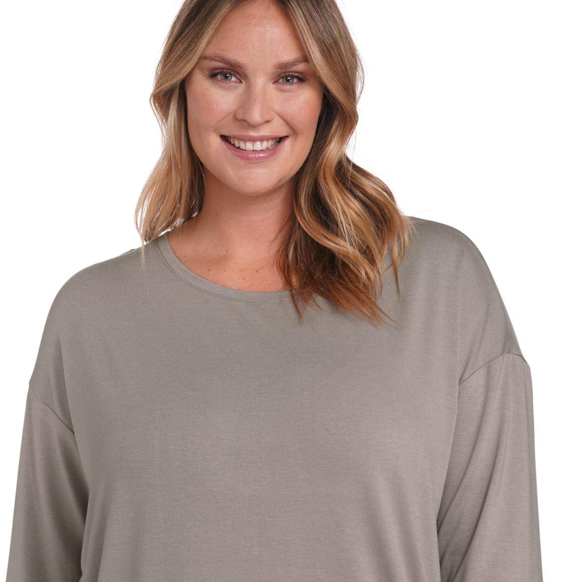 Gina Benotti Damen Longshirt im schlichten Dessin beige