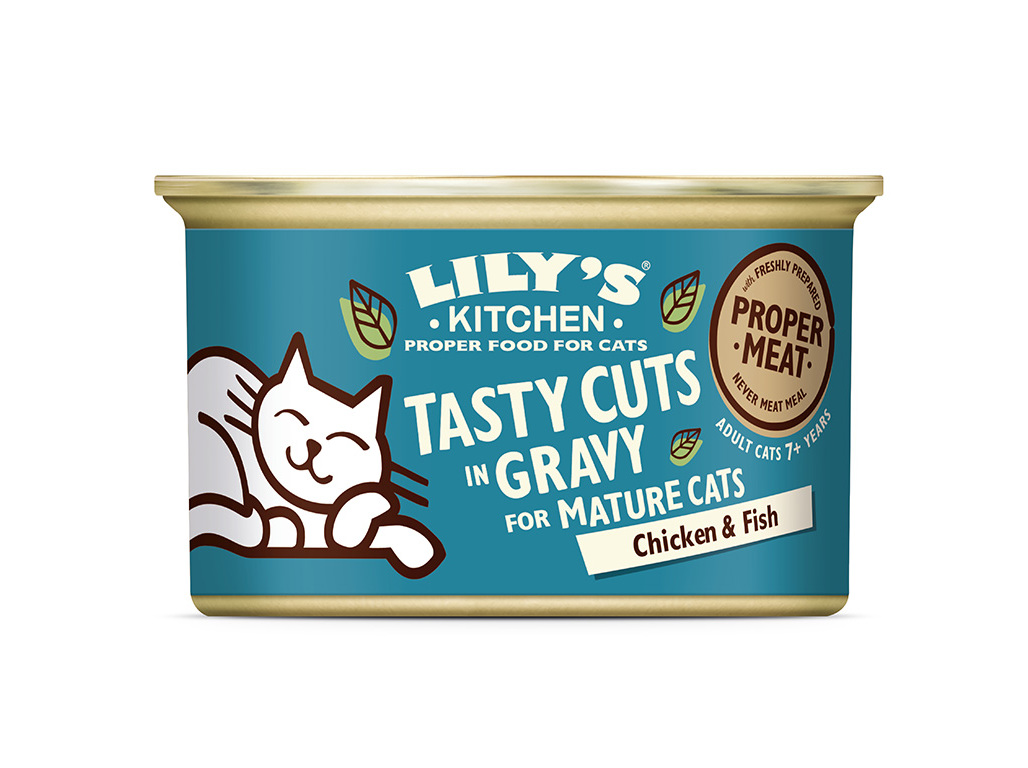 COMIDA HÚMIDA PARA GATO LILY'S KITCHEN SÉNIOR FRANGO / PEIXE 85G