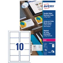 Cartes de visite Quick&Clean, 270 g/m2, satin blanc