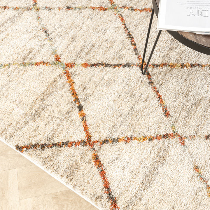 Hoogpolig vloerkleed - Blend Lines Terra