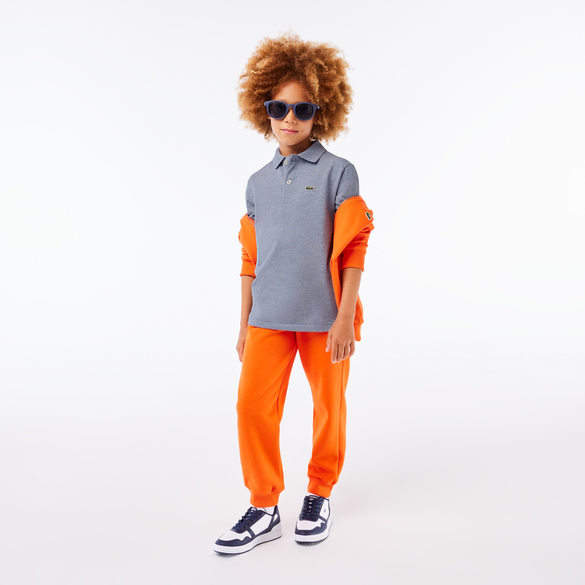 Polo enfant Lacoste regular fit en petit piqué uni Polos - Bleu - Lacoste - Enfant