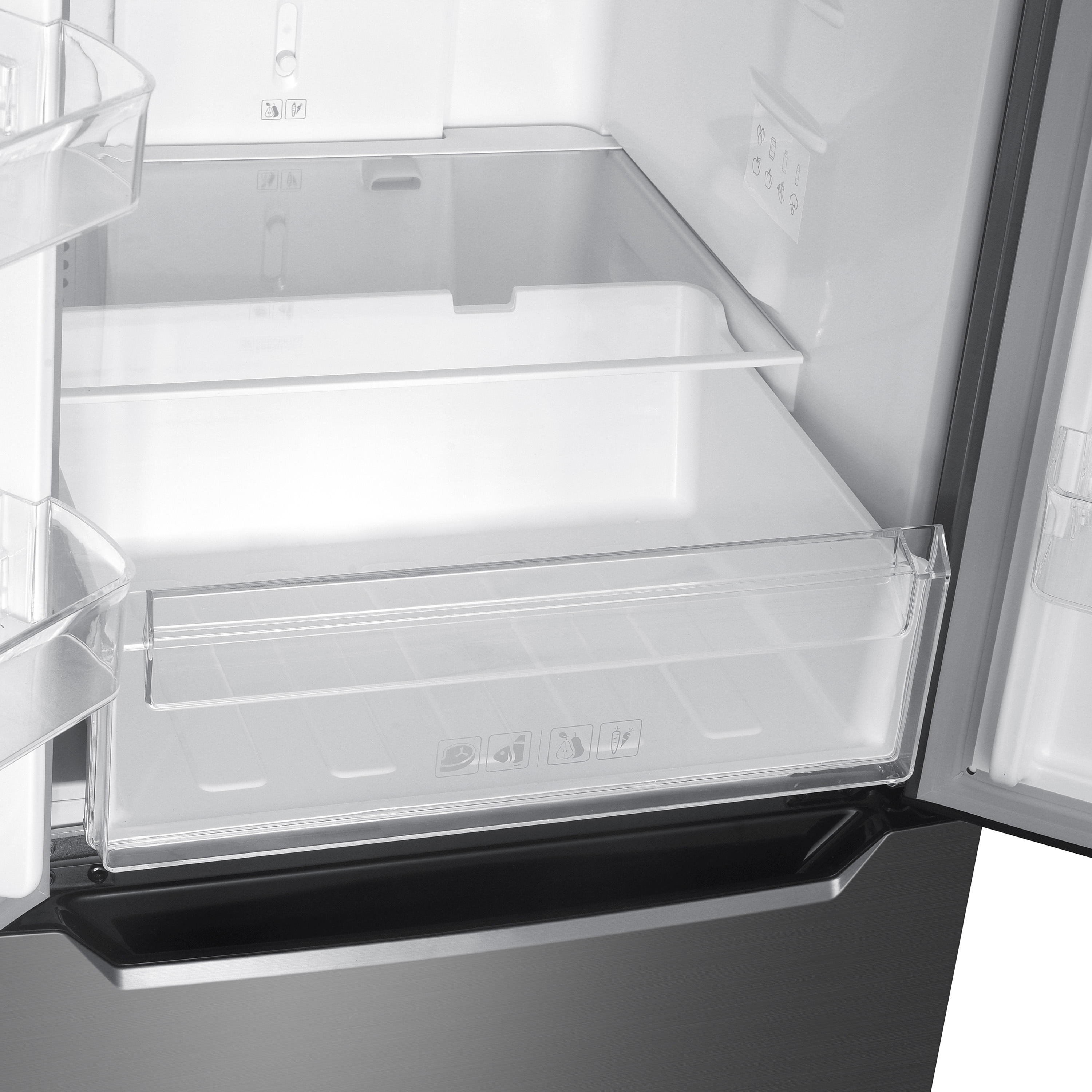 Kühlschrank mit Gefrierer 320L silbergrau