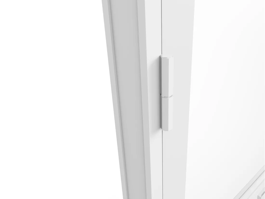 Bloc porte réversible en aluminium et verre trempé - H204 x L73 cm - Blanc - MASERU