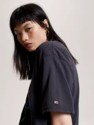 Camiseta oversized com estampa de águia