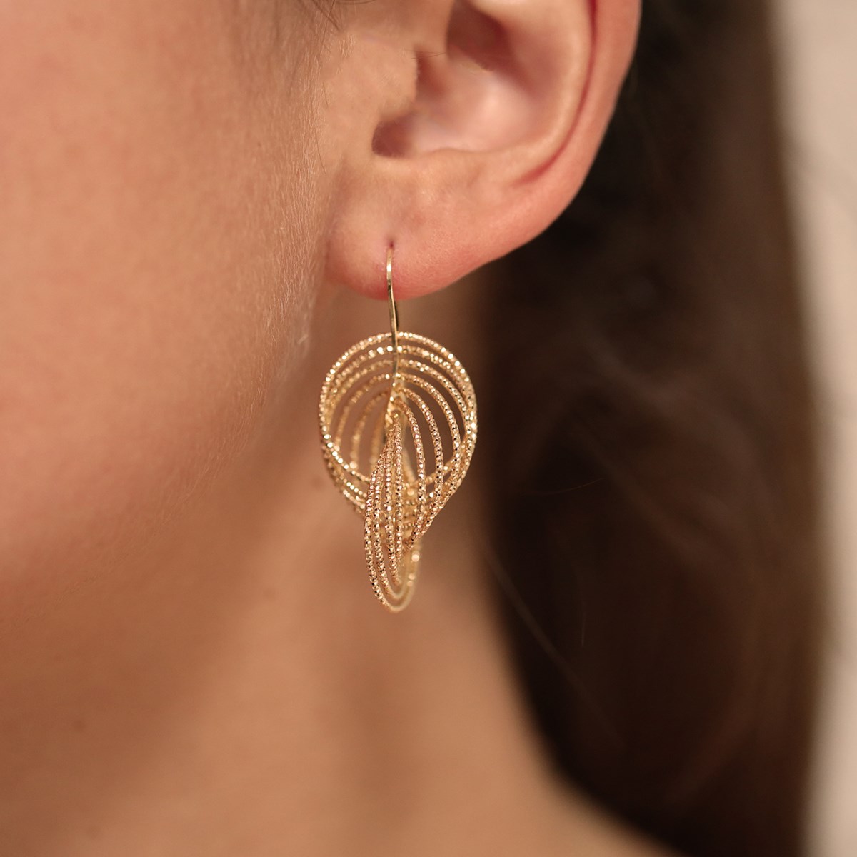 Boucles D'oreilles Argent Doré Spirales Vertigo