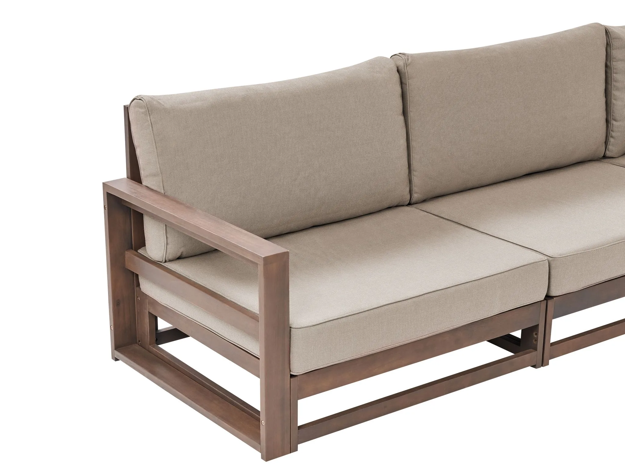 Loungeset met tafel 5-zits TIMOR modulair Gecertificeerd acaciahout Donkerbruin