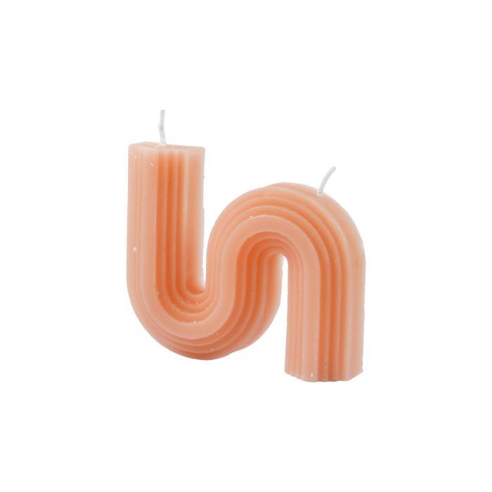 BOUGIE FORME VAGUE 9.5X2.2X8CM BLUSH