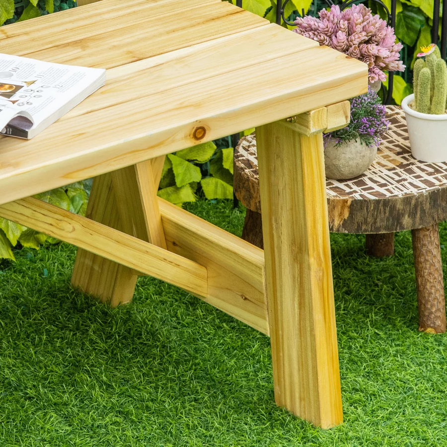 Outsunny Gartenbank für 2 Personen natur