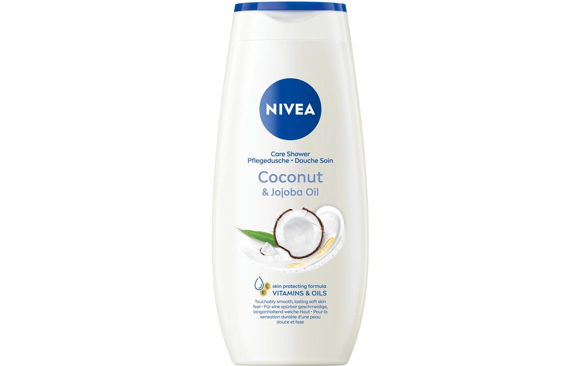 Pflegedusche Coconut und Jojoba Oil 250 mlMilde Duschcreme mit natürlichem Jojoba-Öl und zartem Kokosnuss-Duft