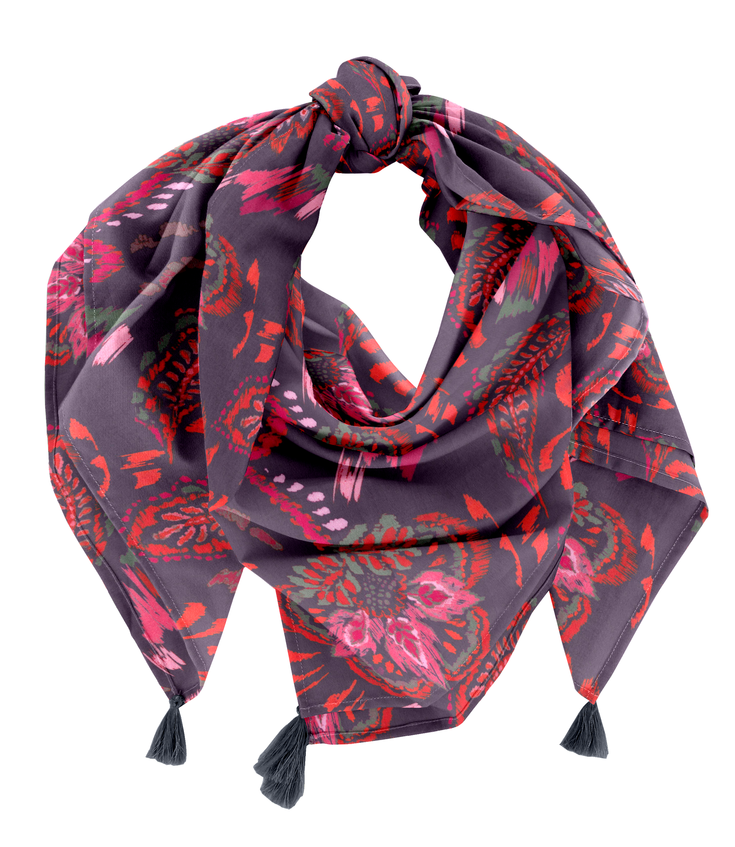 Foulard Pompon Purple D'amour
